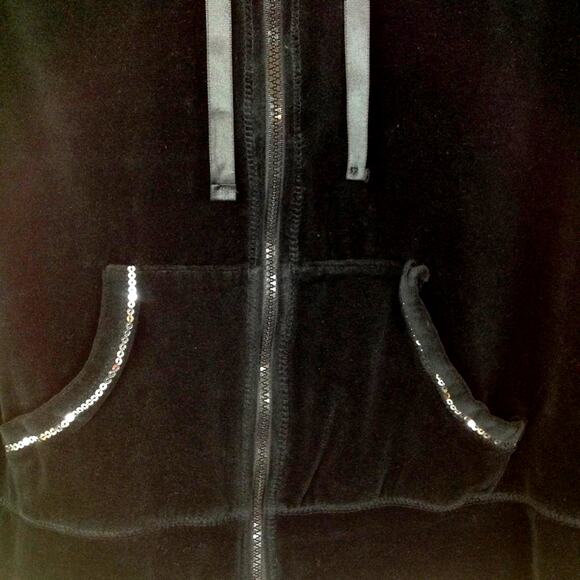 Vintage Cotton Velour Hooded Zip Front Jacket XL - Picture 8 of 8